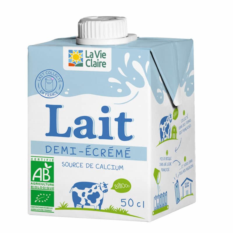 Lait demi-écrémé bio