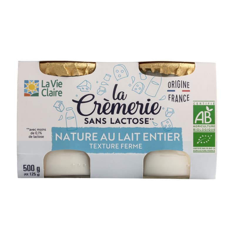 Yaourt nature sans lactose bio