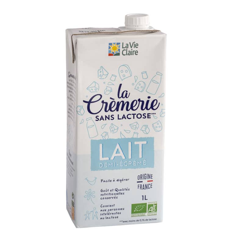 Lait demi-écrémé sans lactose bio