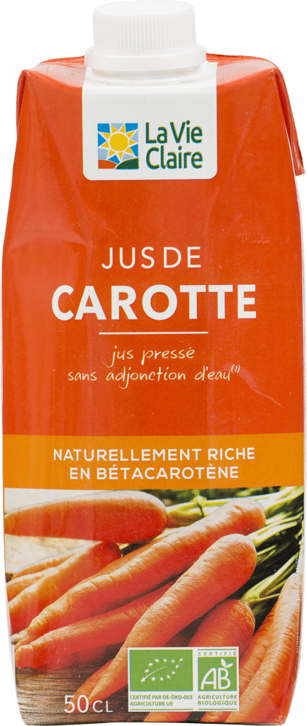 Jus de carotte pressé bio