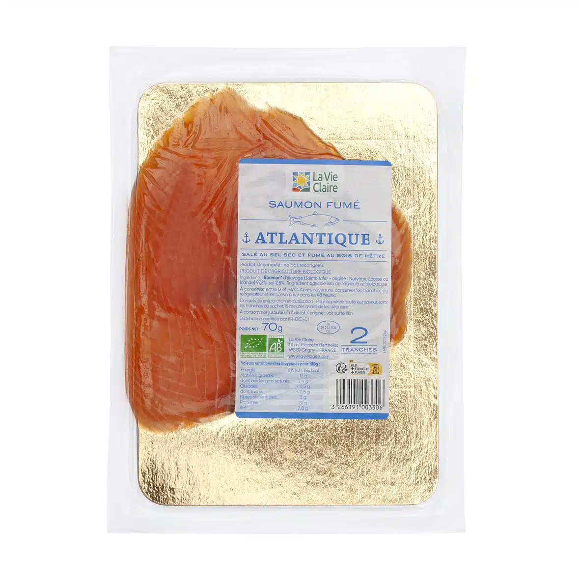 Saumon fumé Atlantique bio