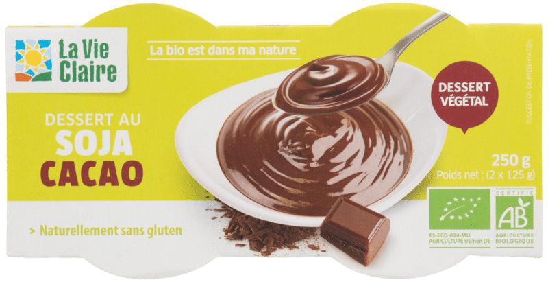 Dessert au soja et cacao bio