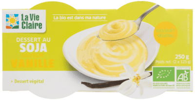 Dessert au soja saveur vanille bio