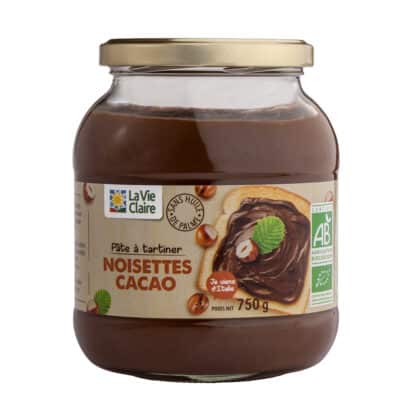 Pâte à tartiner noisette et cacao bio