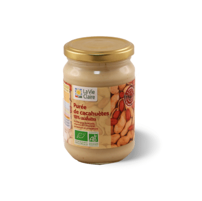 Purée de cacahuètes crues bio