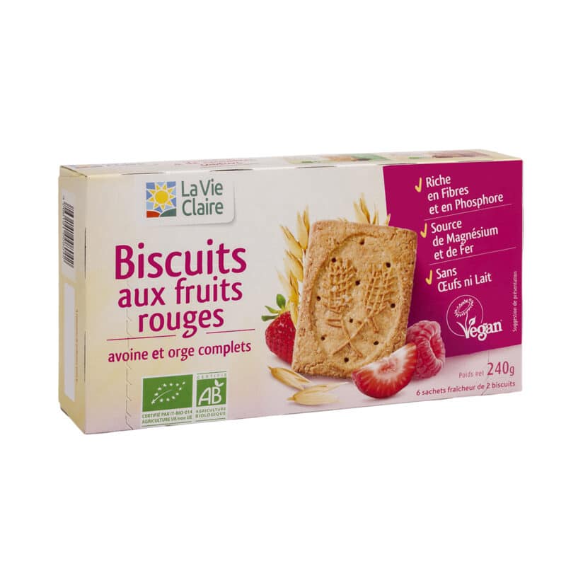 Biscuits vegan à l'avoine et aux fruits rouges bio