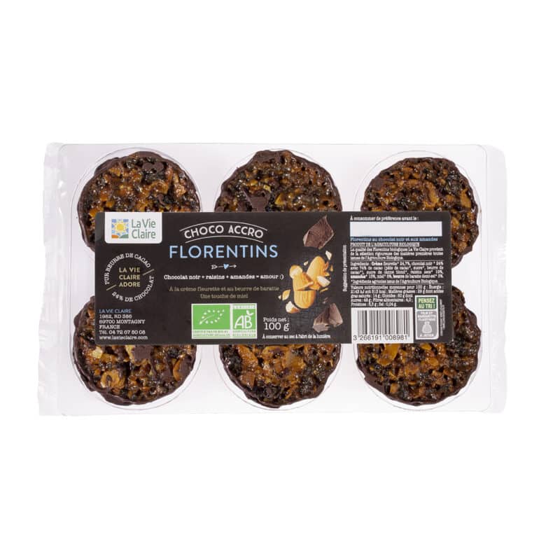 Florentins au chocolat noir et aux amandes bio