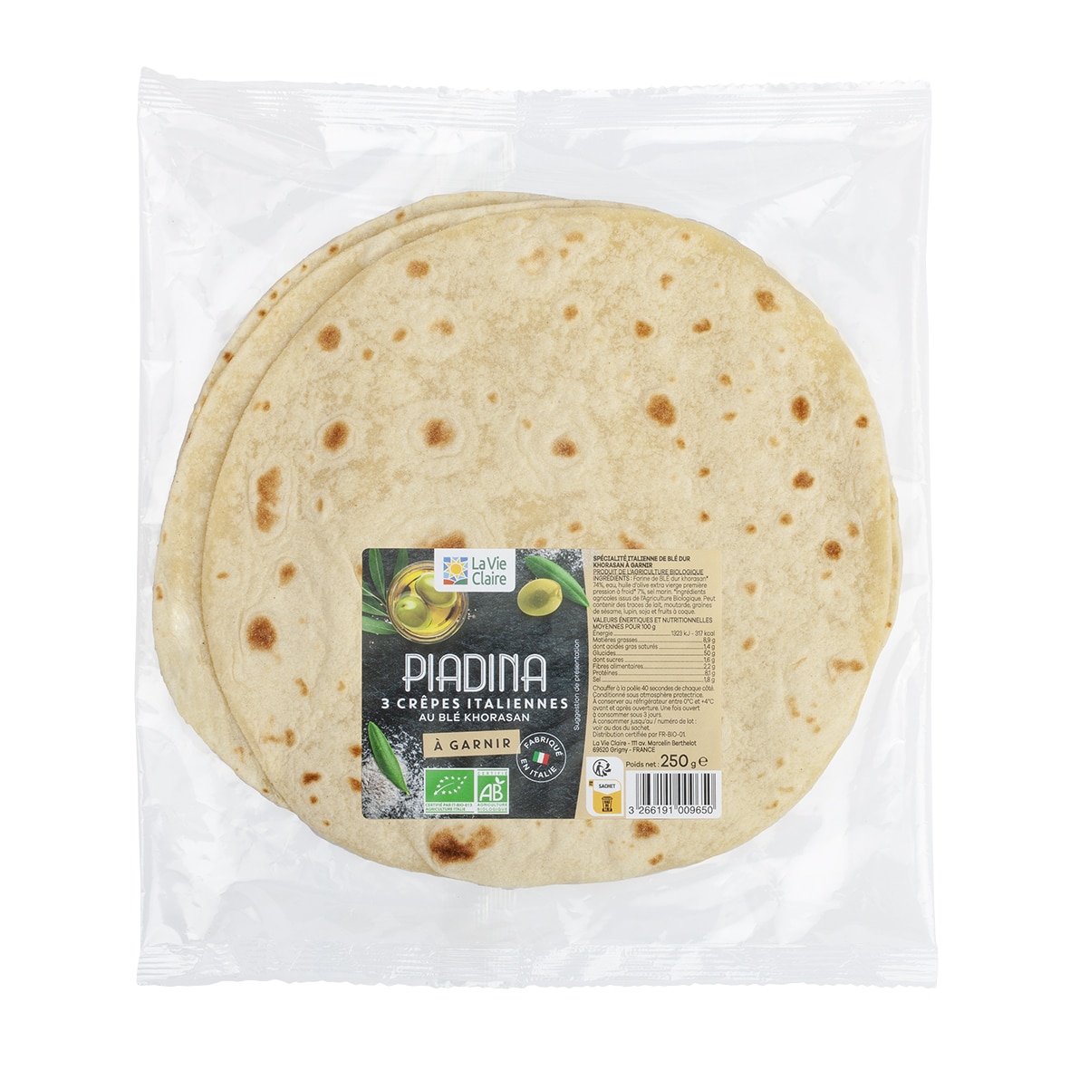 Piadina à la farine de blé khorasan bio