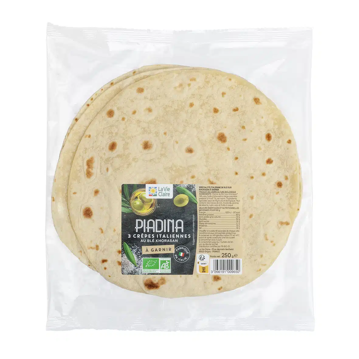 Piadina à la farine de blé khorasan bio