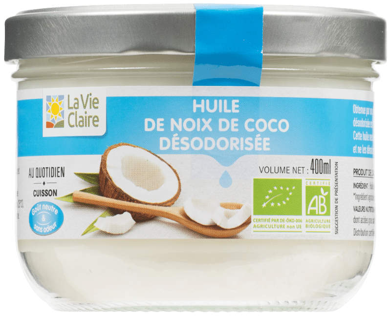 Huile de coco désodorisée bio