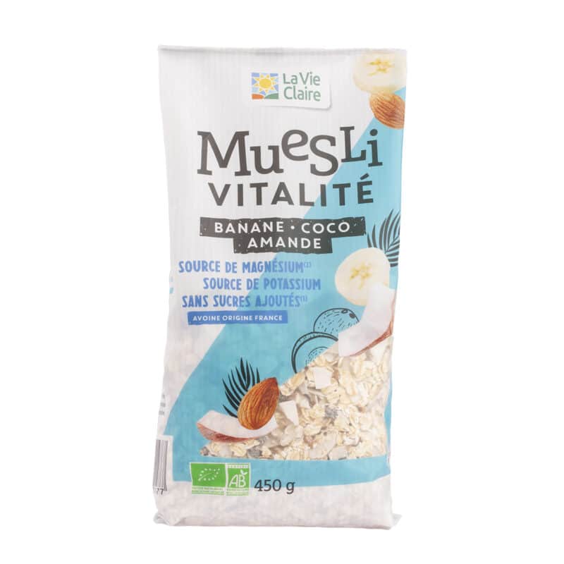 Muesli à la banane, coco et amande bio