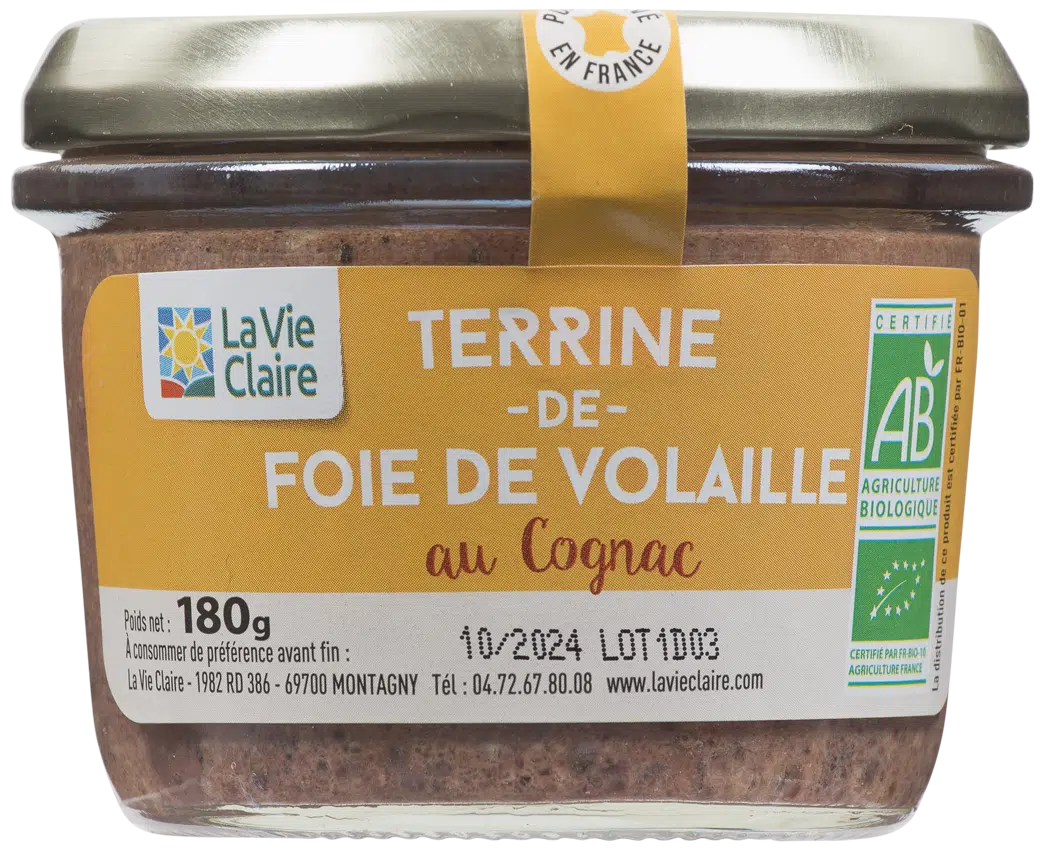 Terrine de foie de volaille au Cognac bio