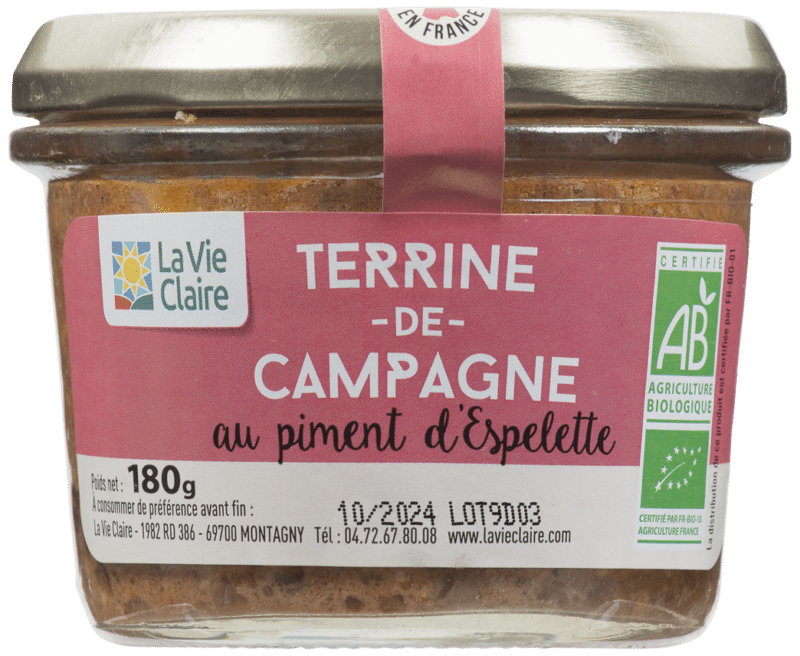 Terrine de campagne au piment d'Espelette bio