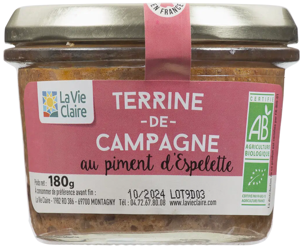 Terrine de campagne au piment d'Espelette bio