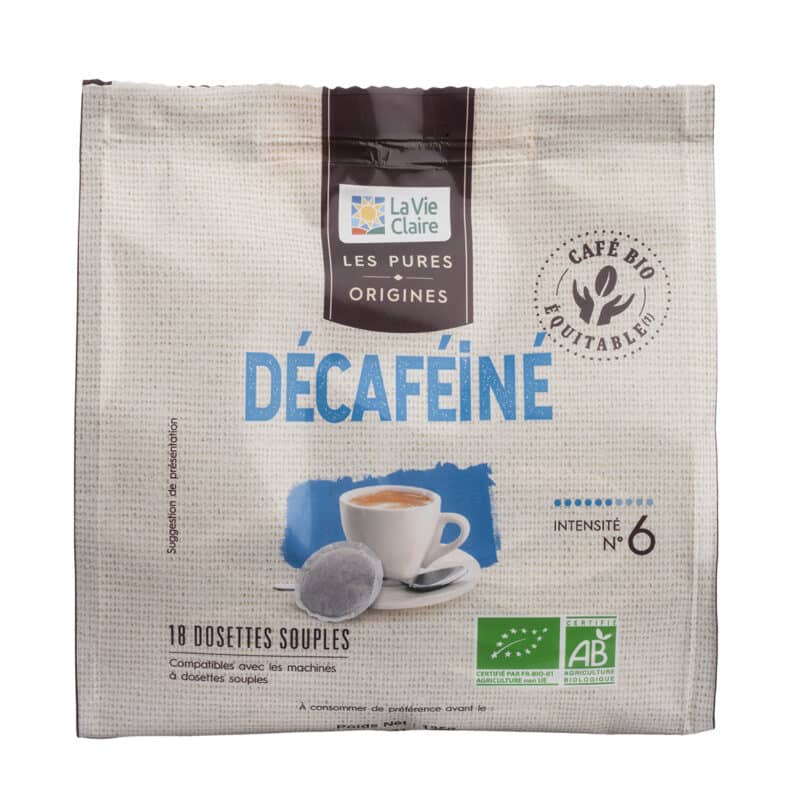 Dosettes café décafeiné bio