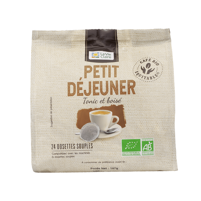 Dosettes café petit déjeuner bio