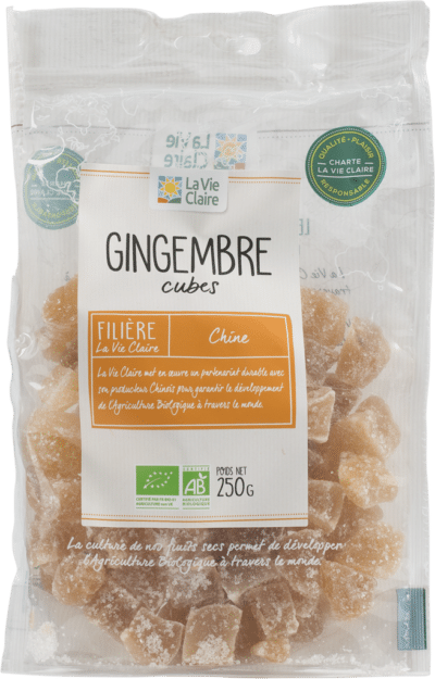 Gingembre confit en cubes bio