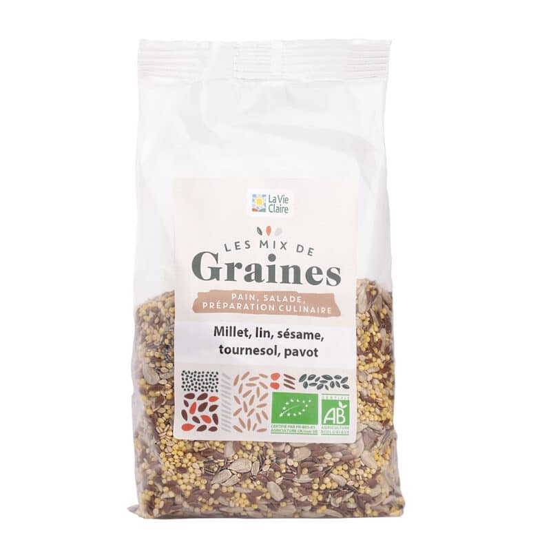 Mix graines millet/lin/sésame/tournesol/pavot bio