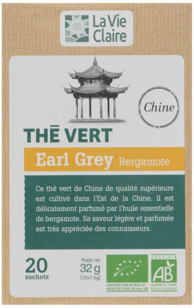 Thé vert Earl Grey bio