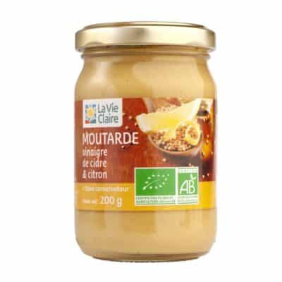 Moutarde au vinaigre de cidre et au citron bio