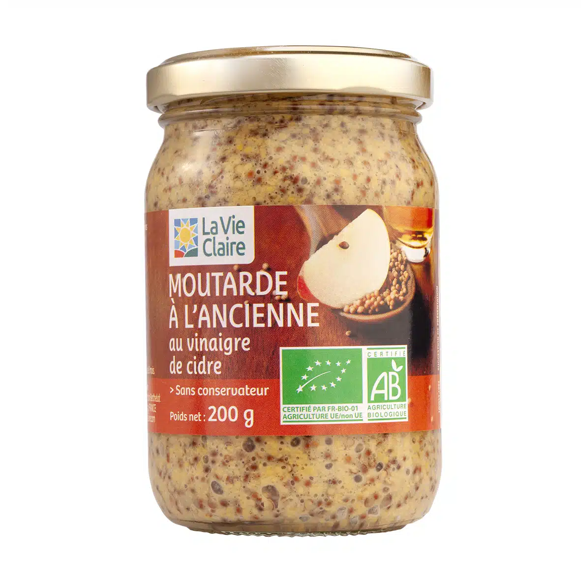 Moutarde à l'ancienne au vinaigre de cidre bio