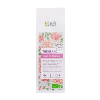 Thé blanc rose de Damas bio