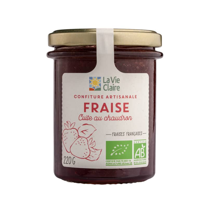 Confiture artisanale de fraise bio (origine France)