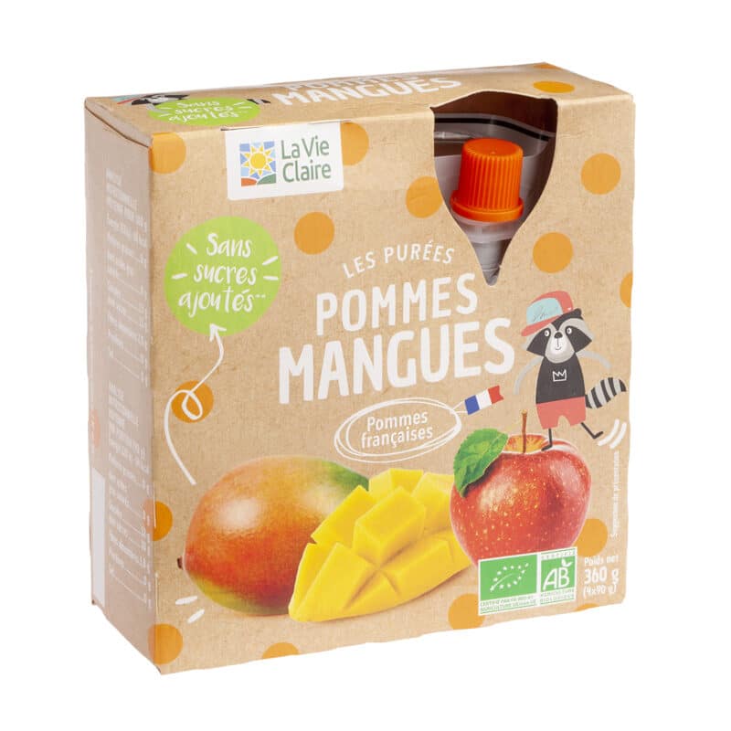 Purée de pommes et de mangues bio