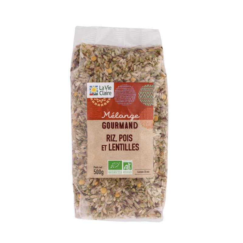 Mélange riz, pois cassés et lentilles bio