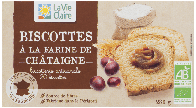 Biscottes à la farine de châtaigne bio