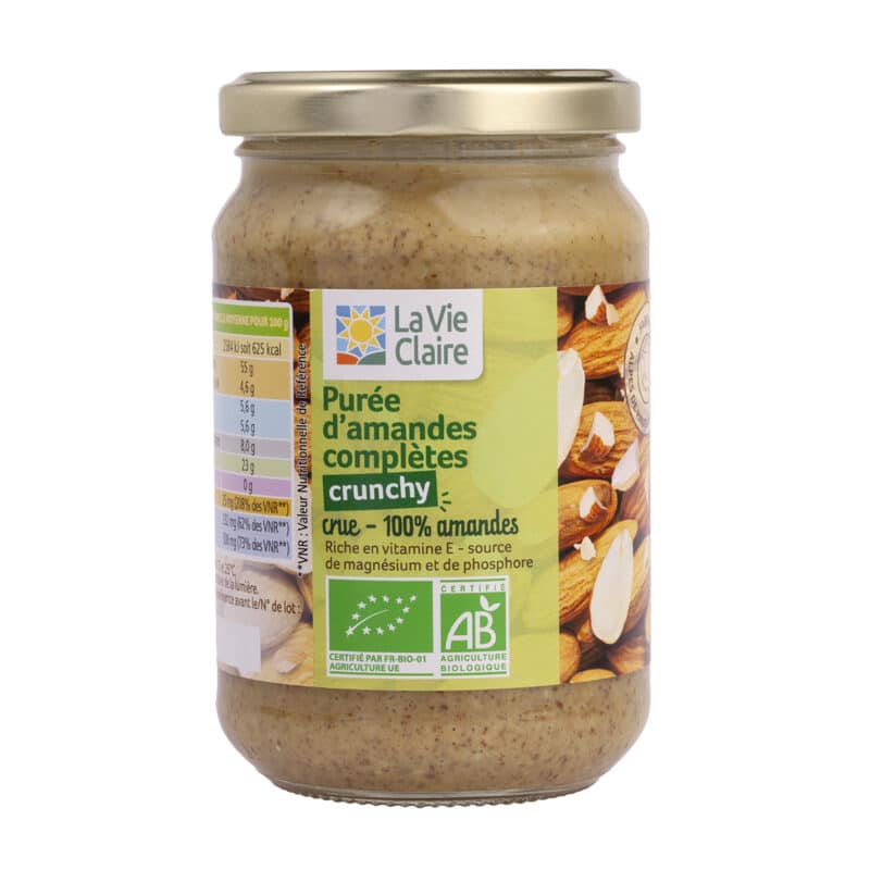 Purée d'amande complète crunchy bio