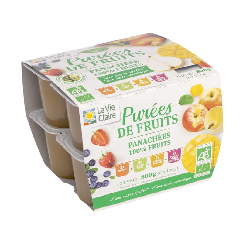 Panaché de purées de fruits bio