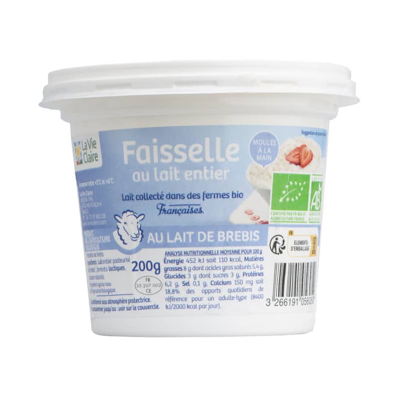 Faisselle au lait entier de brebis bio