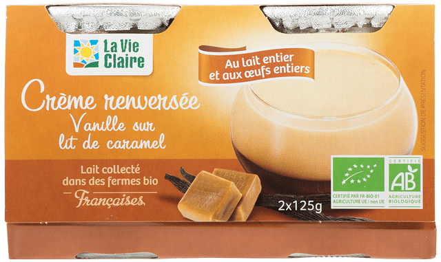 Crème renversée vanille caramel bio