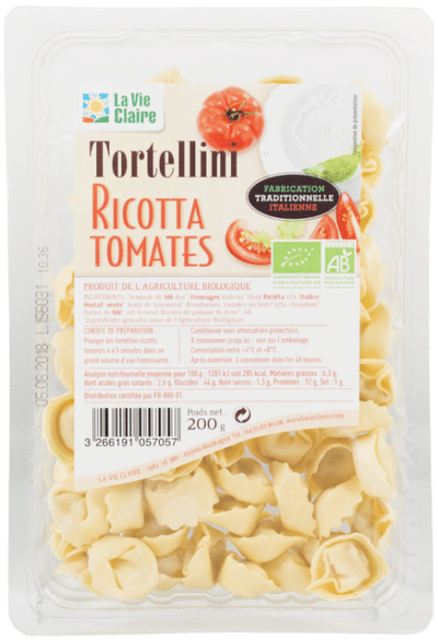 Tortellini ricotta tomates bio