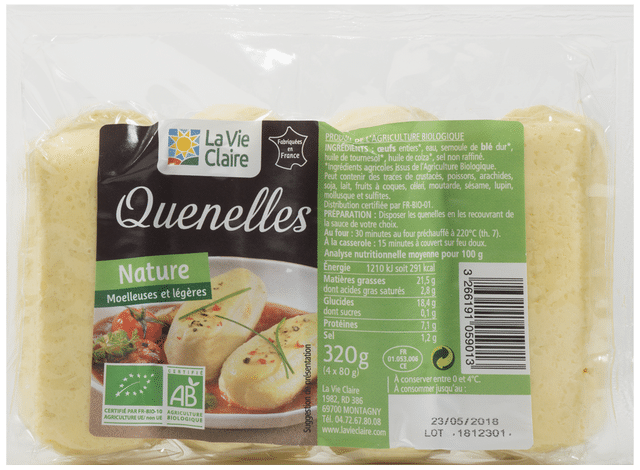 Quenelles nature bio