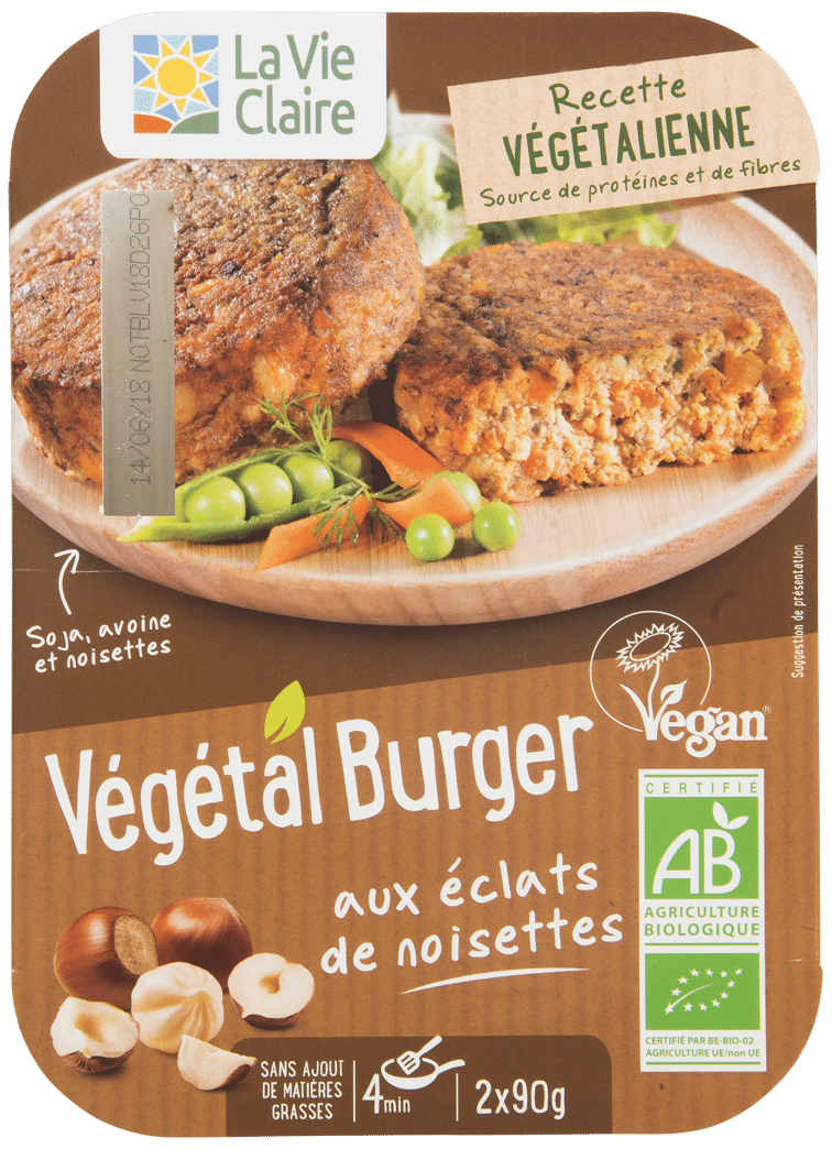 Végétal burger aux éclats de noisettes bio