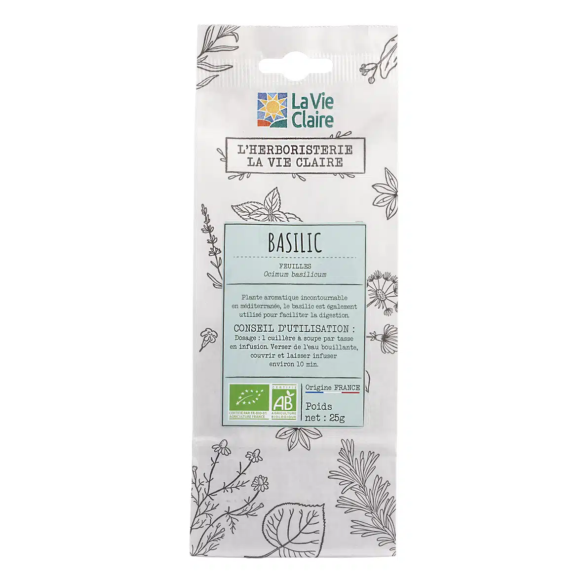 Basilic feuilles bio