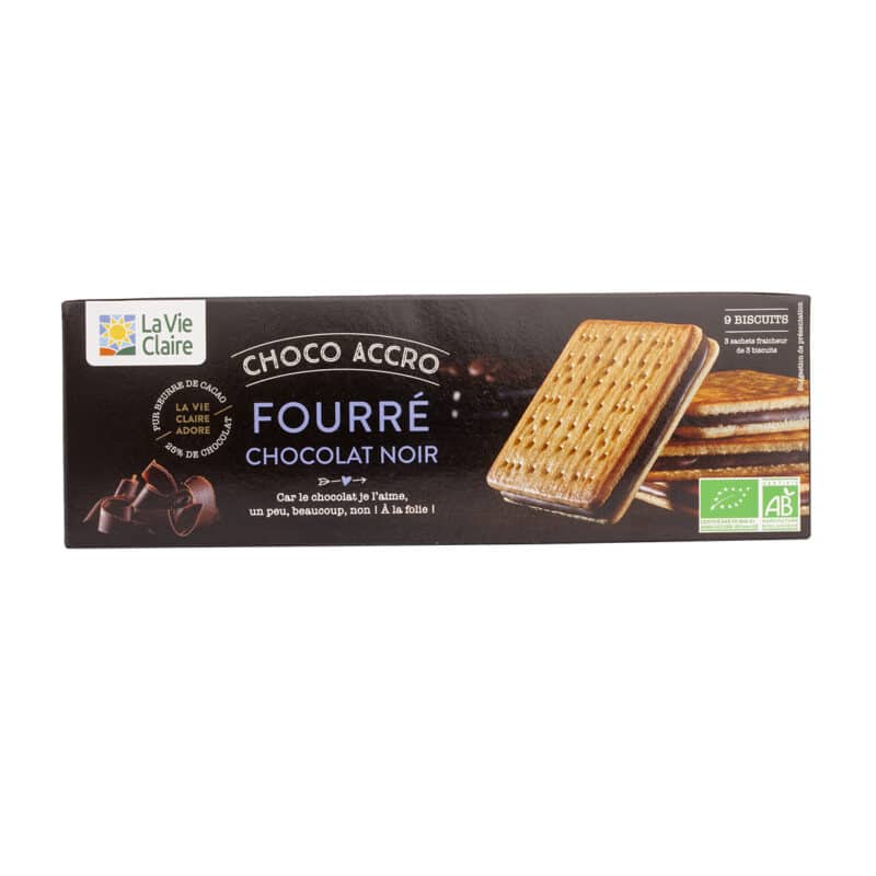 Biscuits fourrés au chocolat bio