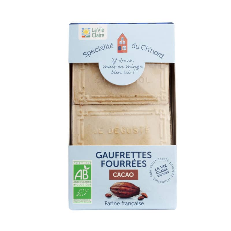 Gaufrettes fourrées au cacao bio