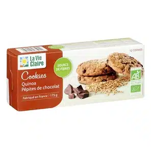 Cookies au quinoa et pépites de chocolat bio