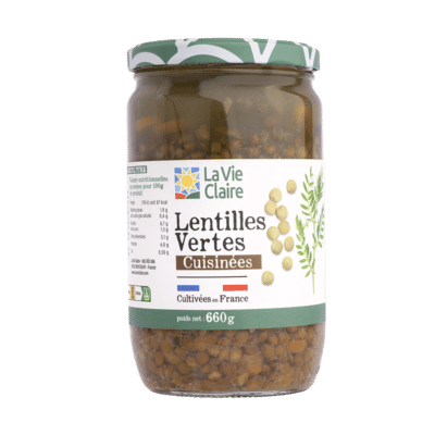 Lentilles vertes cuisinées bio