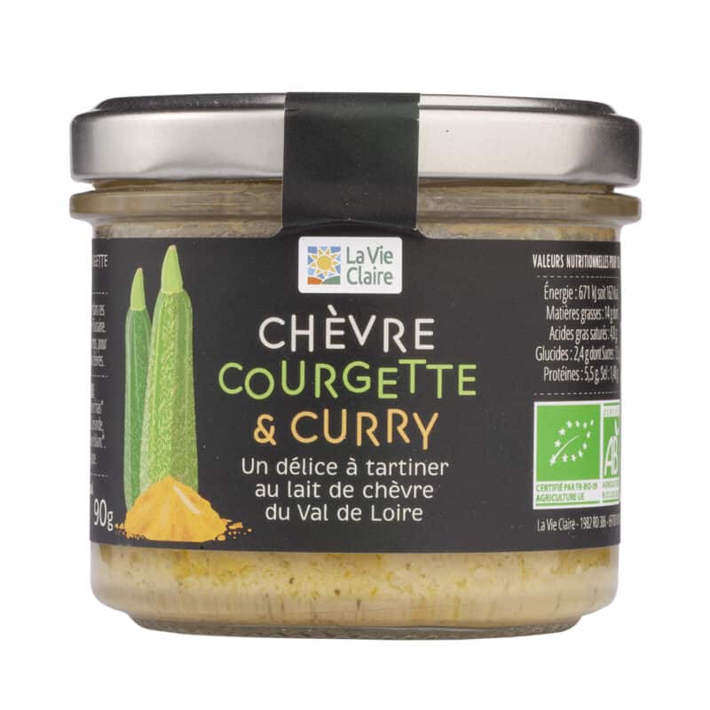 Tartinable au chèvre, courgette et curry bio