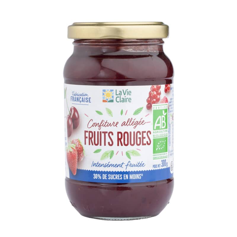 Confiture allégée de fruits rouges bio