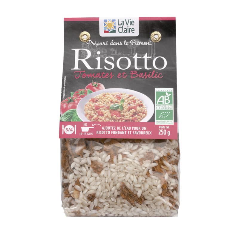 Risotto tomates basilic bio