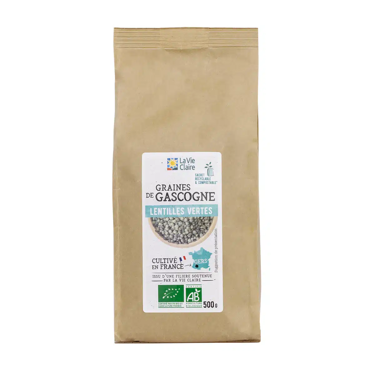 Lentilles vertes graines de Gascogne bio