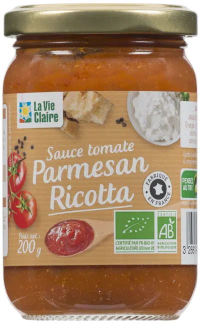 Sauce tomate parmesan ricotta bio
