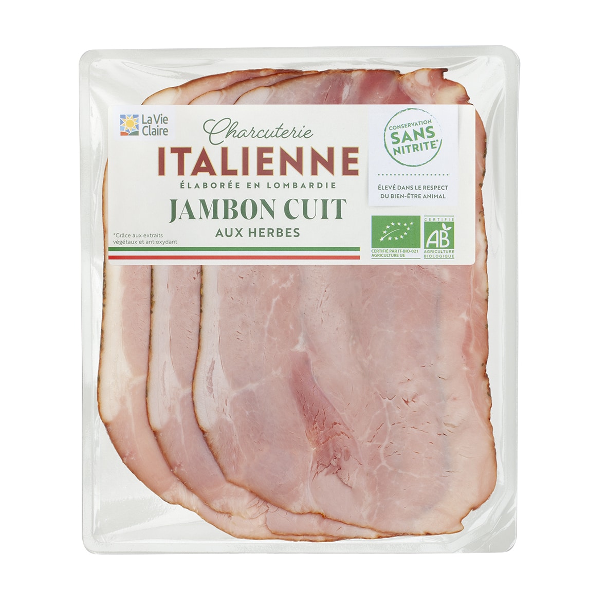 Jambon cuit aux herbes sans nitrite bio