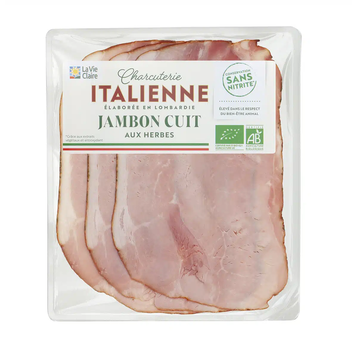 Jambon cuit aux herbes sans nitrite bio