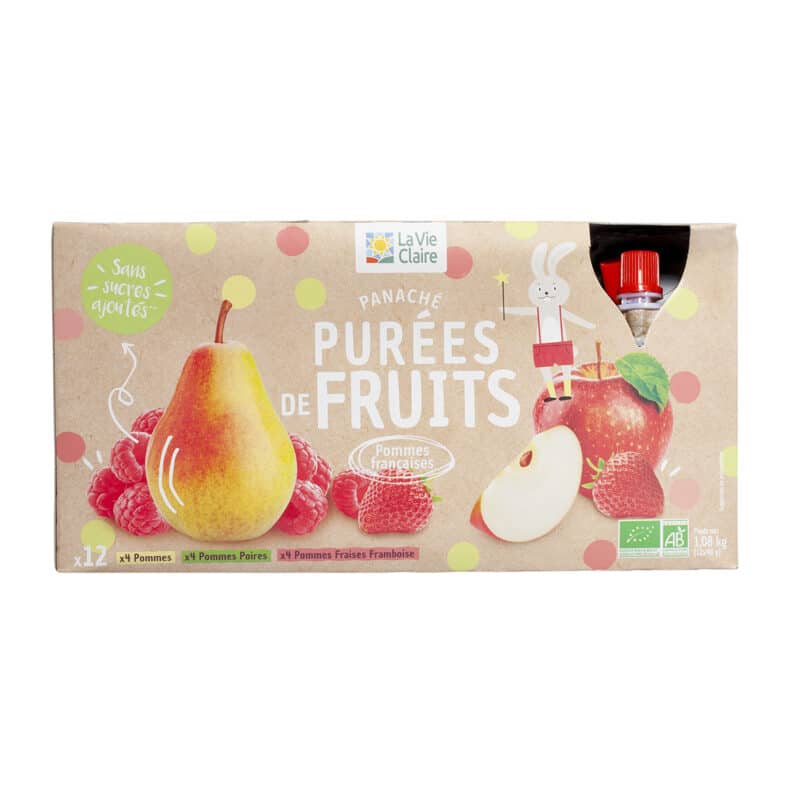 Purées de fruits panachées bio